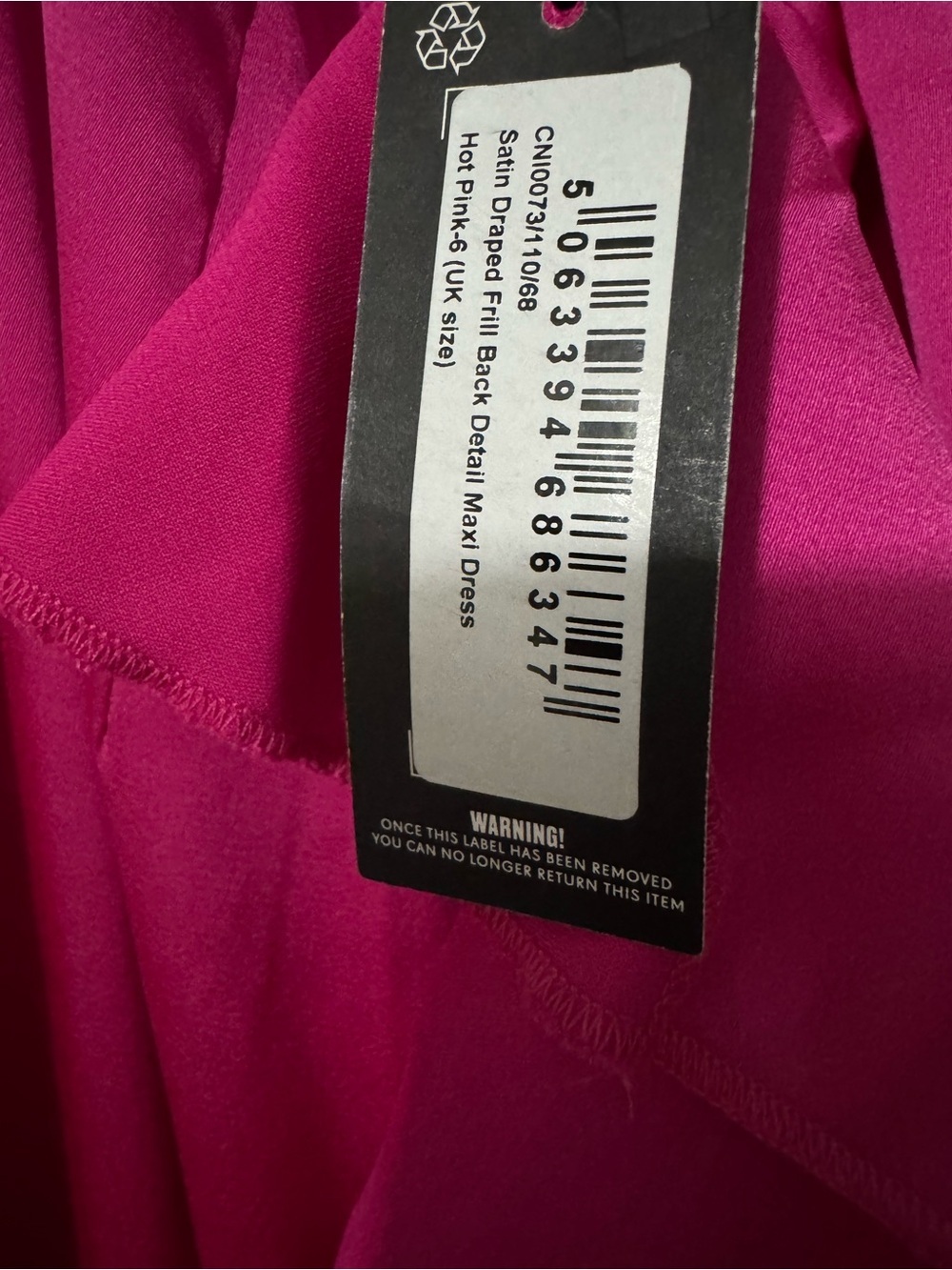 NWT PrettyLittleThing Satin Draped Frill Back Detail Maxi Dress Size 2 - Picture 6 of 6